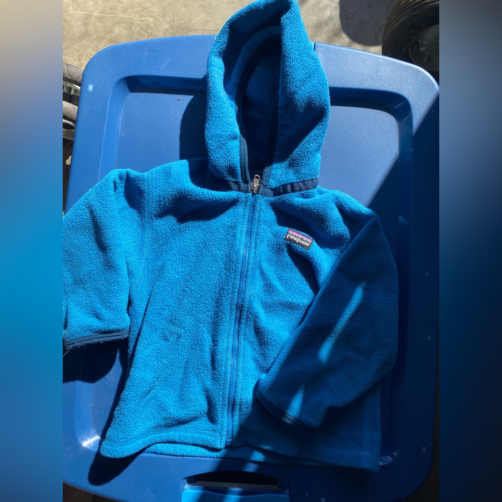 Patagonia Kids Bright Blue Fleece Hoodie
